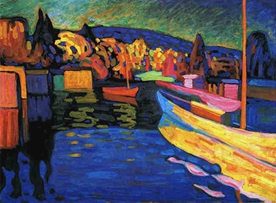 Herbstlandschaft mit Booten Wassily Kandinsky